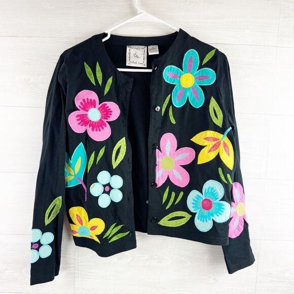 Michael Simon Tops - Michael Simon Lite Floral Quilted Button Down Cardigan Jacket